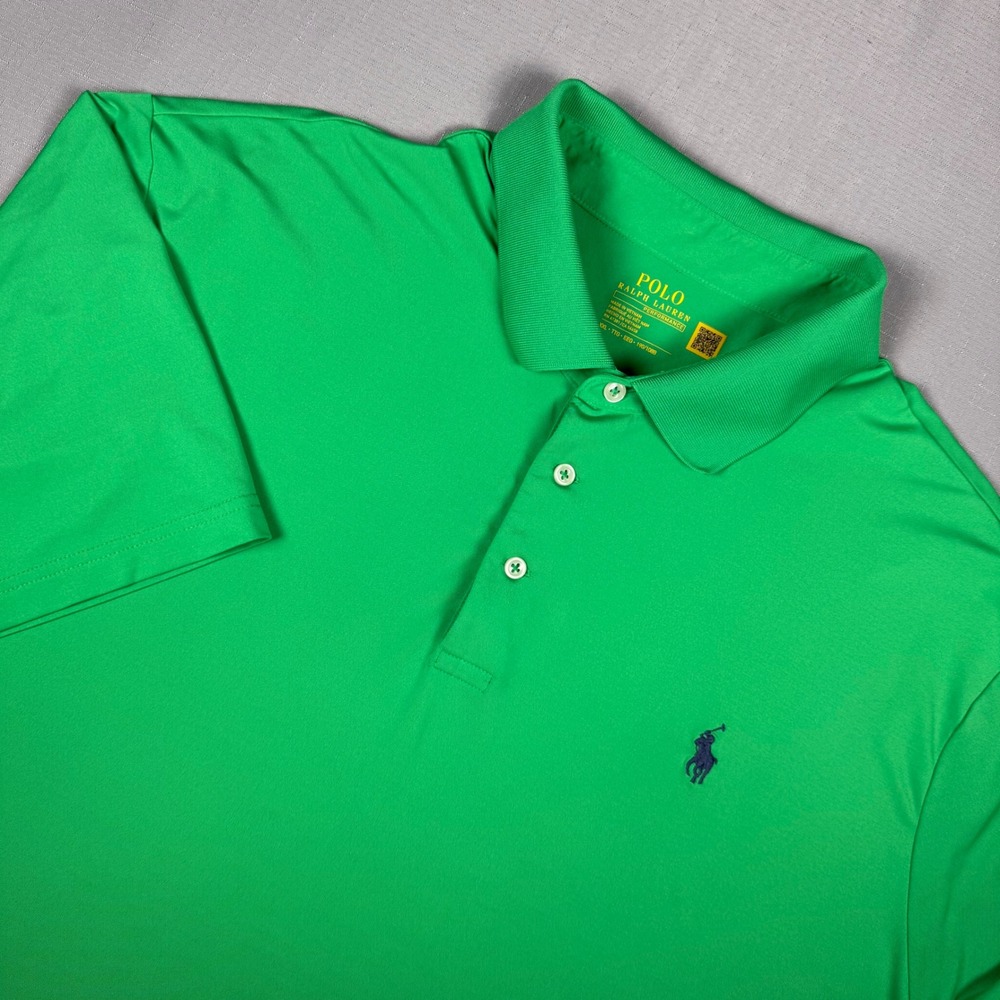 Polo Ralph Lauren Performance Mens XXL Green Short Sleeve Golf Polo Shirt